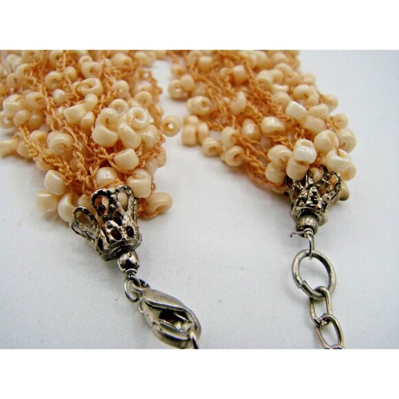 Boho Style Seed Bead Multi Strand Small Chain Necklace Fashion Beach Summer Vtg - Picture 7 of 10